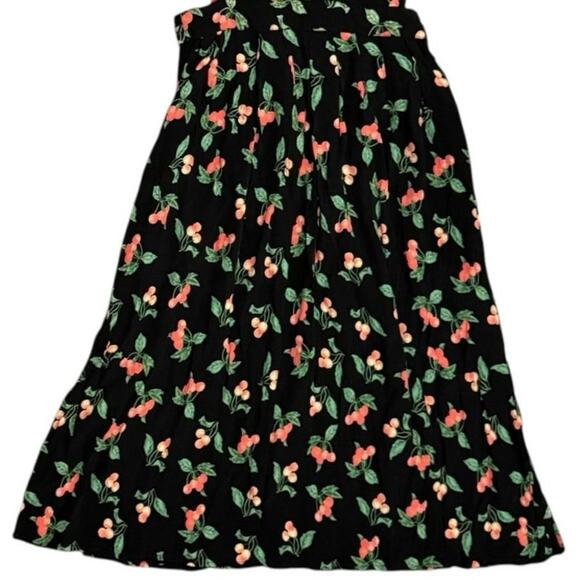 H&M Cherry Sleeveless Mini Dress Women's Size 2 Black Red Green - Picture 6 of 11